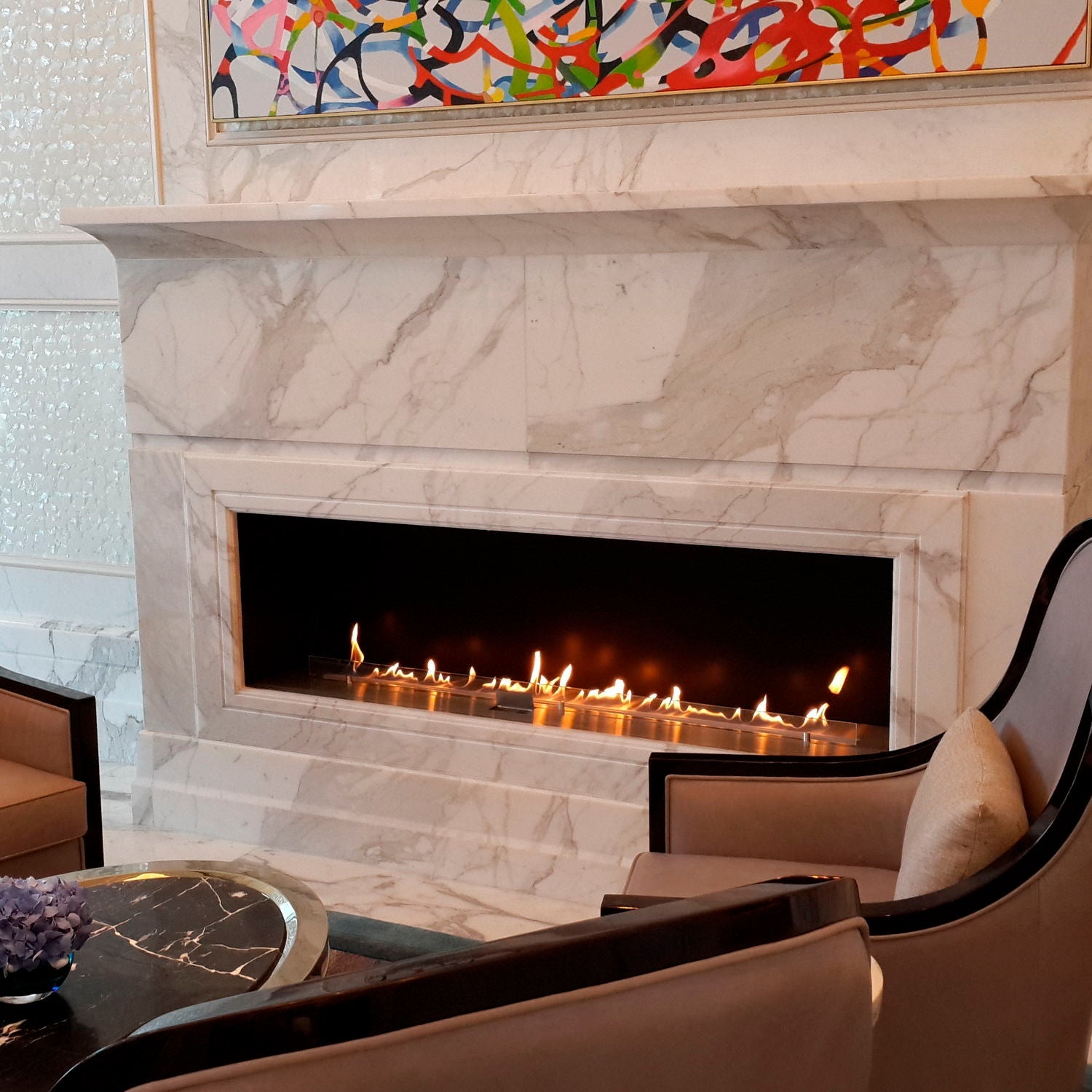 Built-in bioethanol fireplace inserts