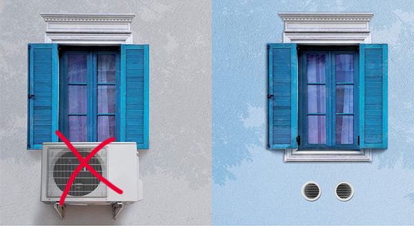 Air conditioners for a historic building without an outdoor unit