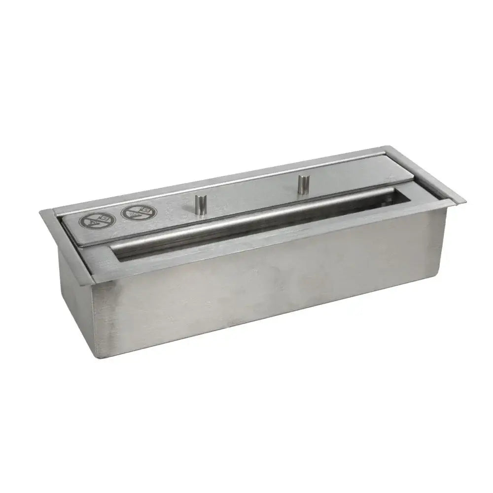 Deluxe Bio Burner in stainless steel, 1.0 L bioethanol burner designed for indoor use, dimensions 28.5 cm x 10.5 cm.