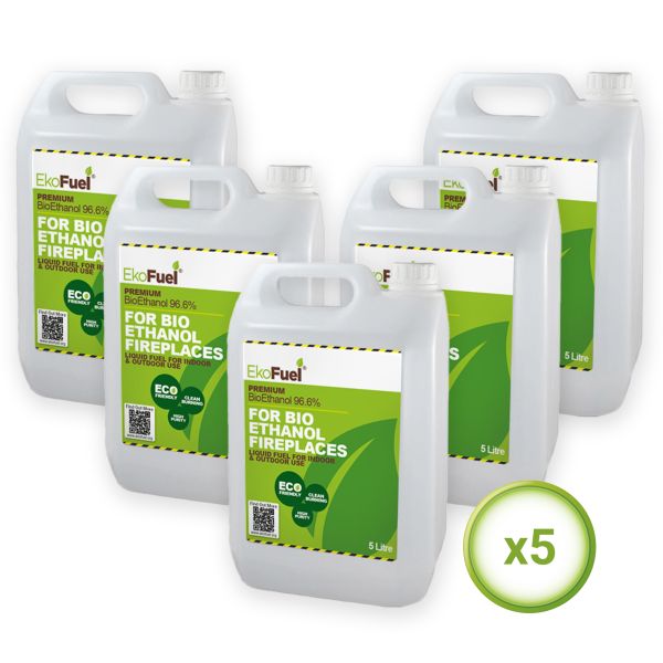 EkoFuel Bioethanol - 25 litres (5 x 5L)