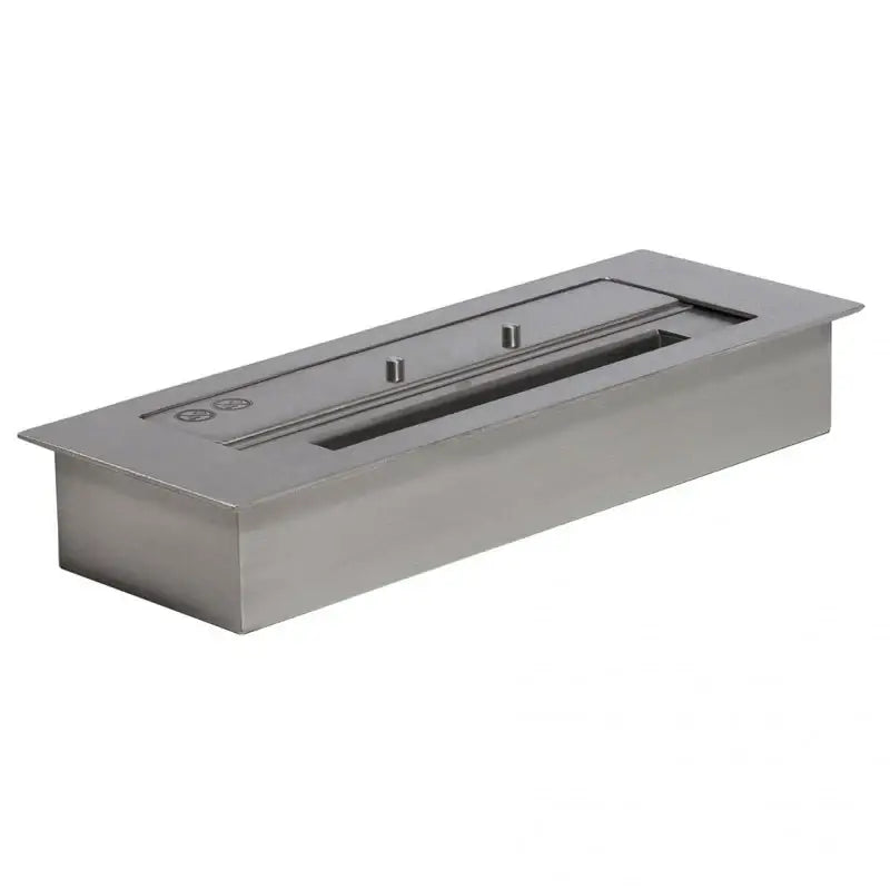 Superior 2.5L manual bioethanol burner in stainless steel, ideal for indoor use with a sleek design.