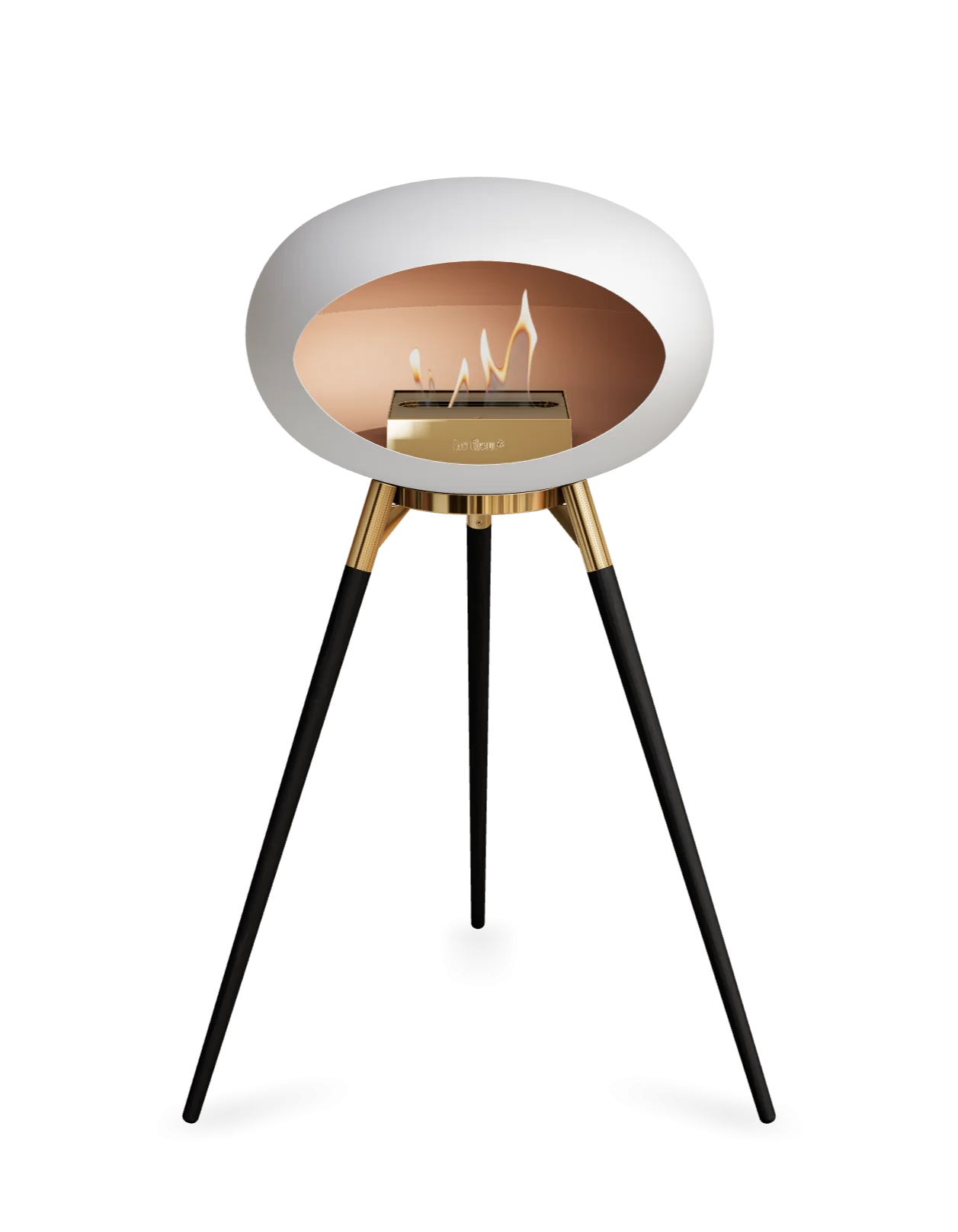 Freestanding Bioethanol Fireplace Le Feu Dome Ground High - White