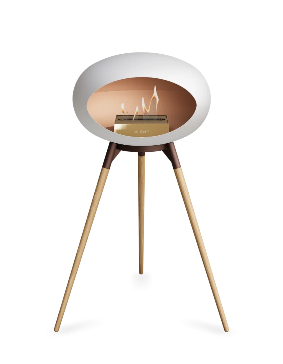 Freestanding Bioethanol Fireplace Le Feu Dome Ground High - White