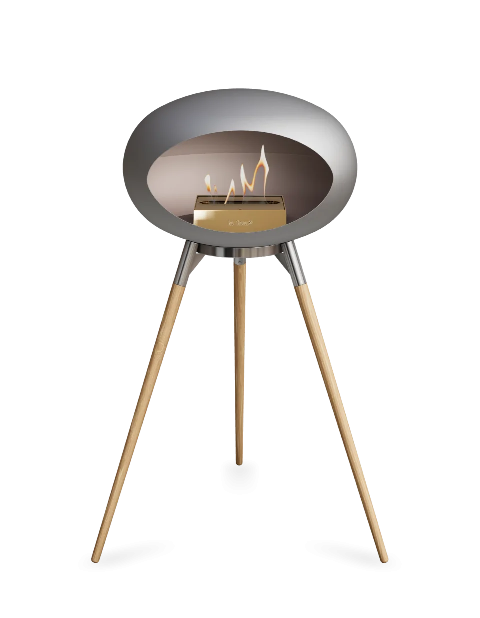 Freestanding Bioethanol Fireplace Le Feu Dome Ground High - Nickel
