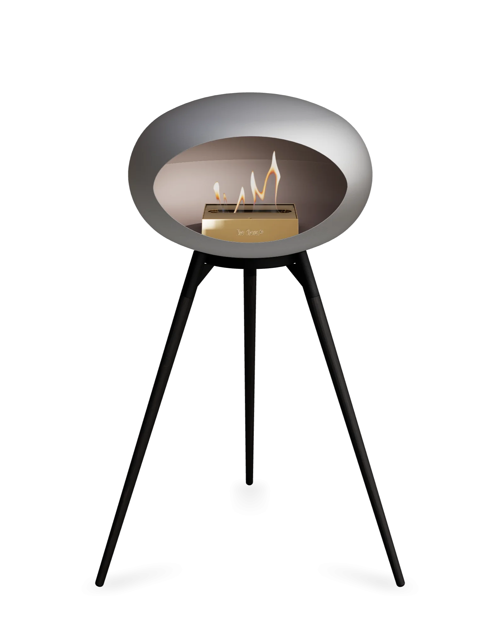 Freestanding Bioethanol Fireplace Le Feu Dome Ground High - Nickel