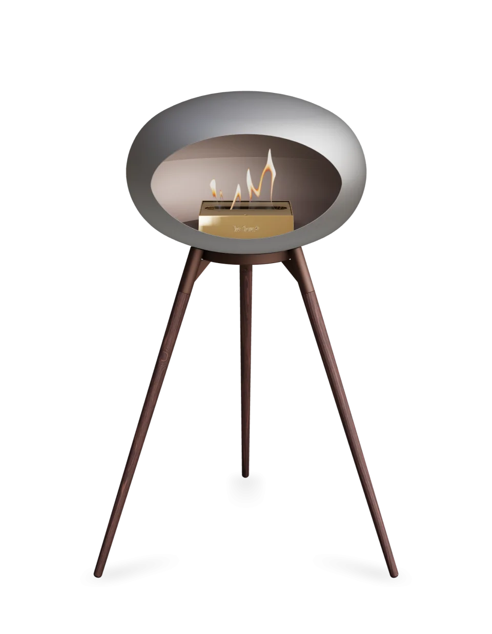 Freestanding Bioethanol Fireplace Le Feu Dome Ground High - Nickel