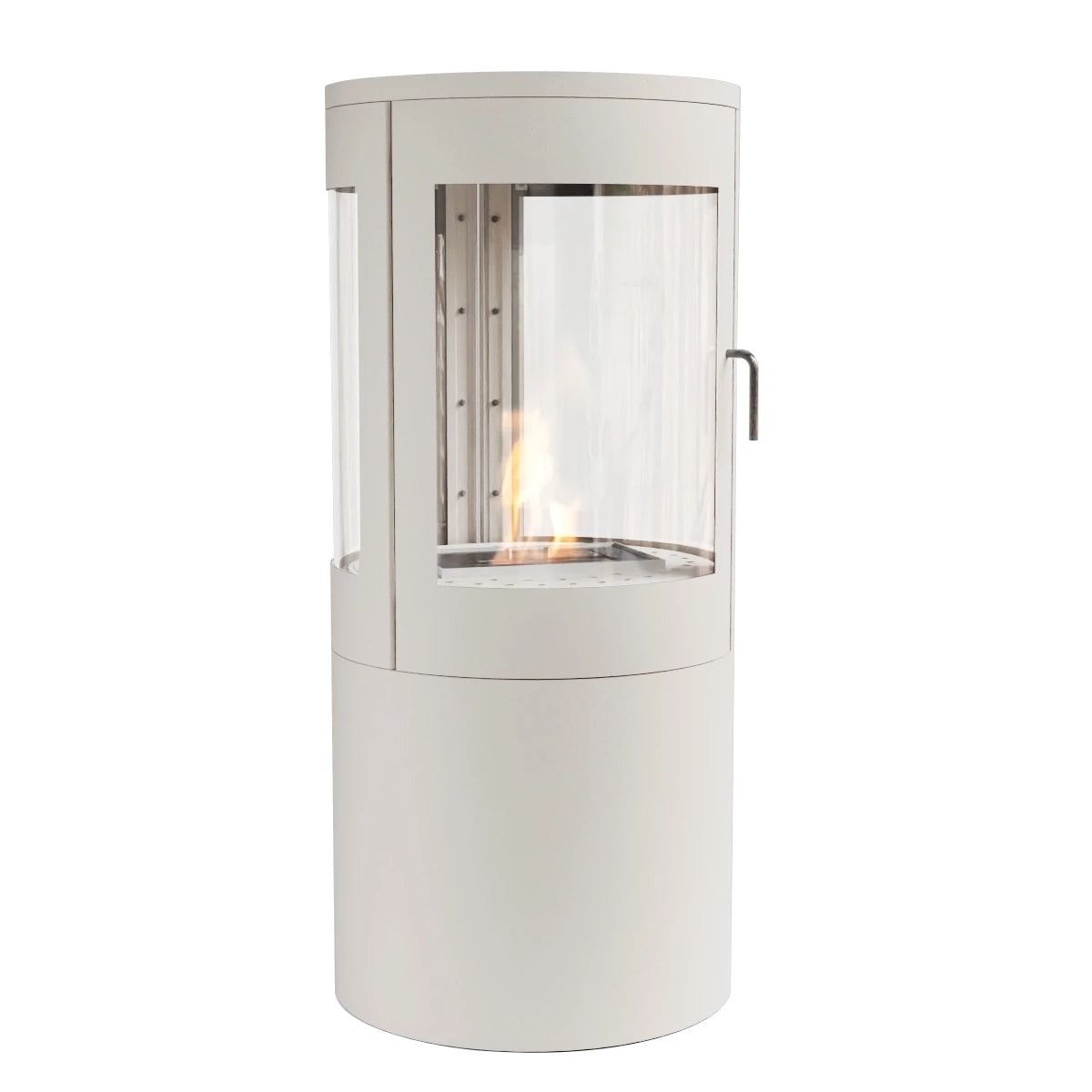 Bio Wood Stove in White with 360 Flameview