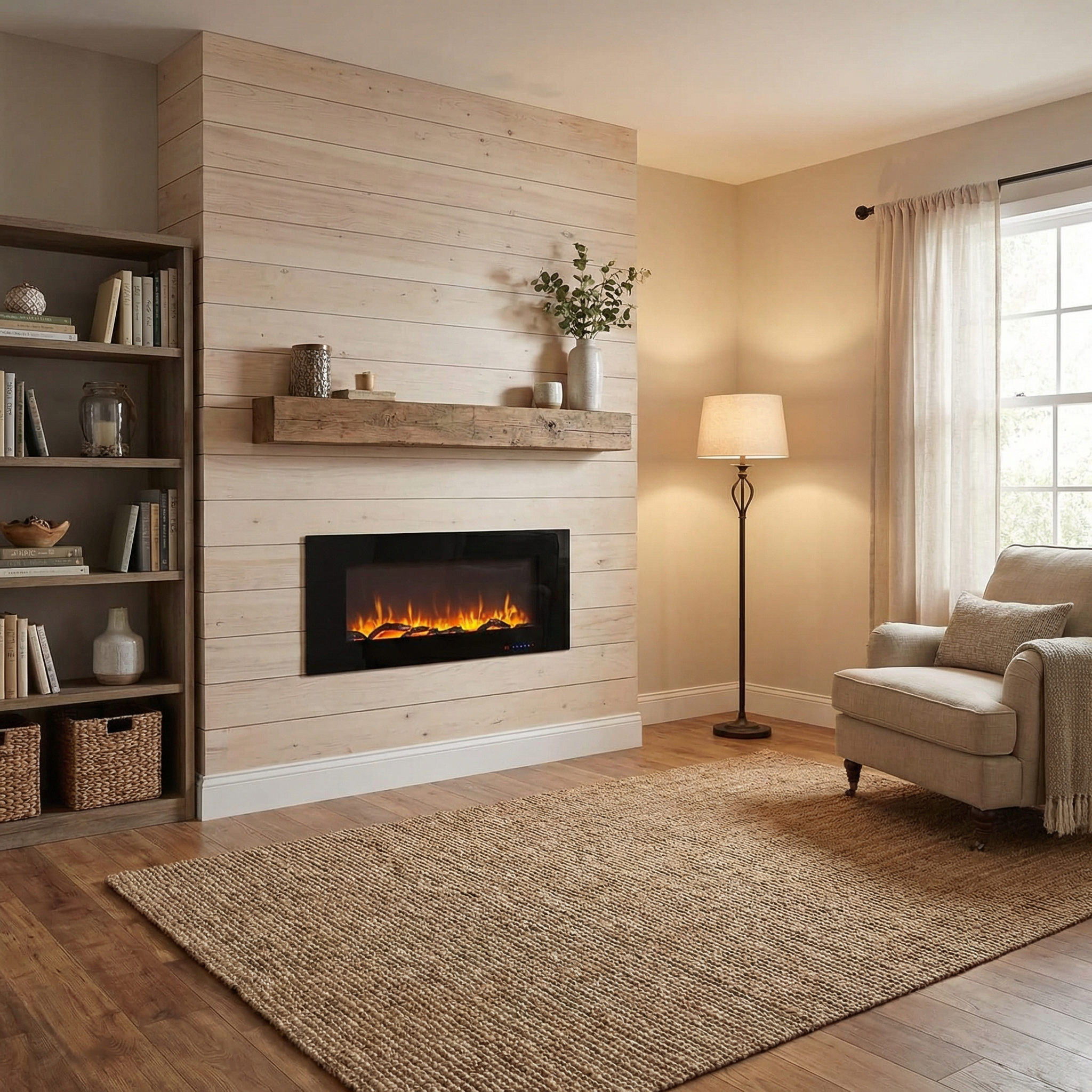 Azurite 127 cm - Wall-mounted Electric Fireplace