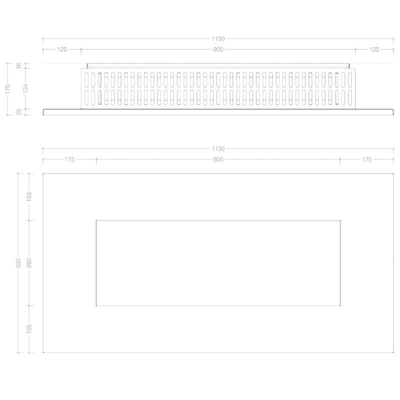 Icon Fires Nero 1150 Wall Fire - Black