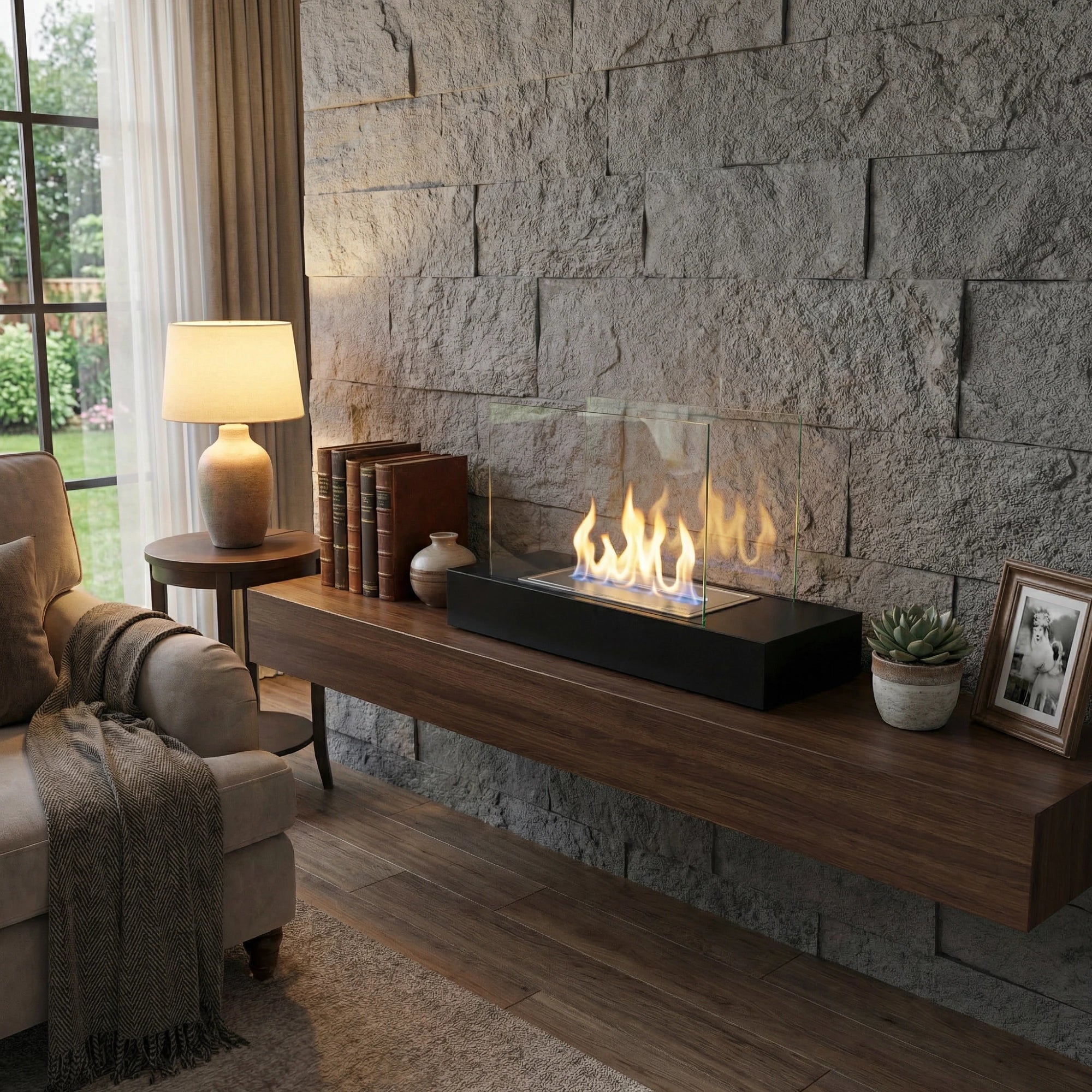 Oklahoma - Steel and Black Freestanding Bio Fireplace