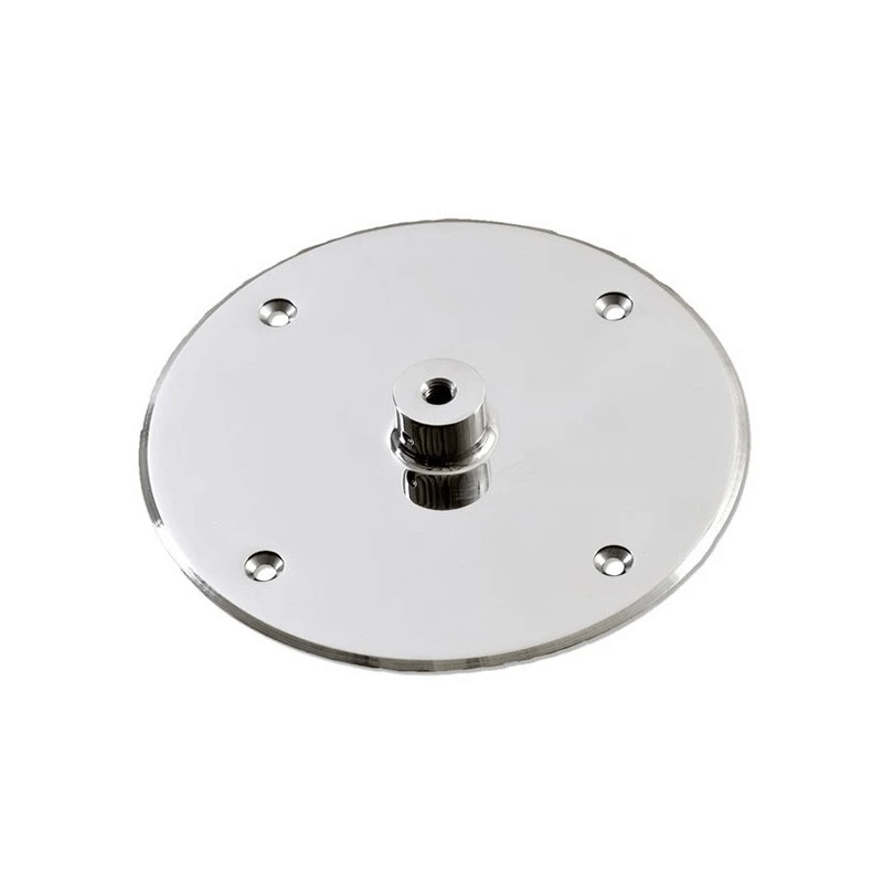 Aeris ceiling mount fitting for flat ceilings, compatible with Cocoon Aeris bio fires, chrome finish.