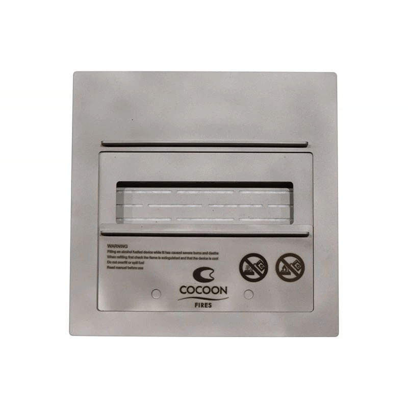 Cocoon Fires 2.0 burner for bio fireplaces, designed for improved flame quality and reduced bioethanol consumption.