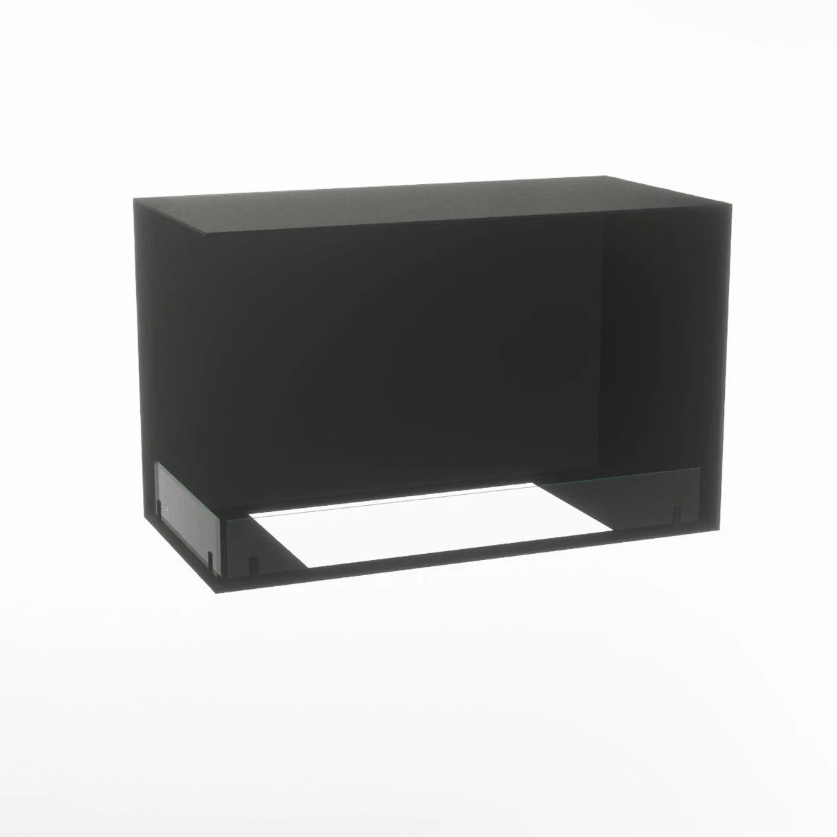 Foco Myst Corner Left 800 water vapour fireplace sleek black design for modern living.