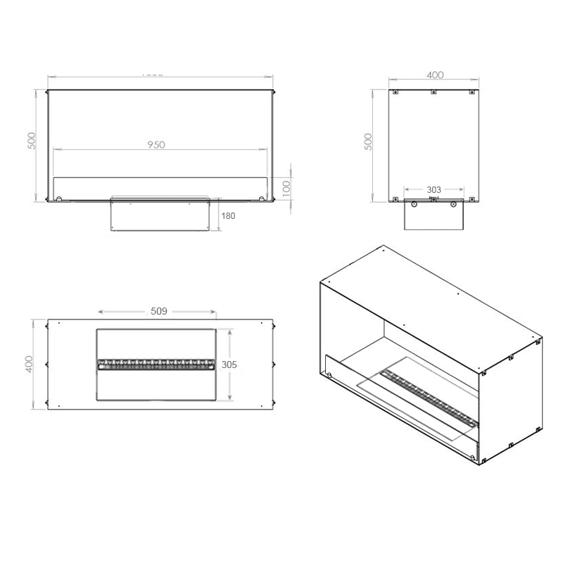 Foco Myst One 1000 Fireplace Insert with Dimplex Cassette - REDLAKE COMPANY