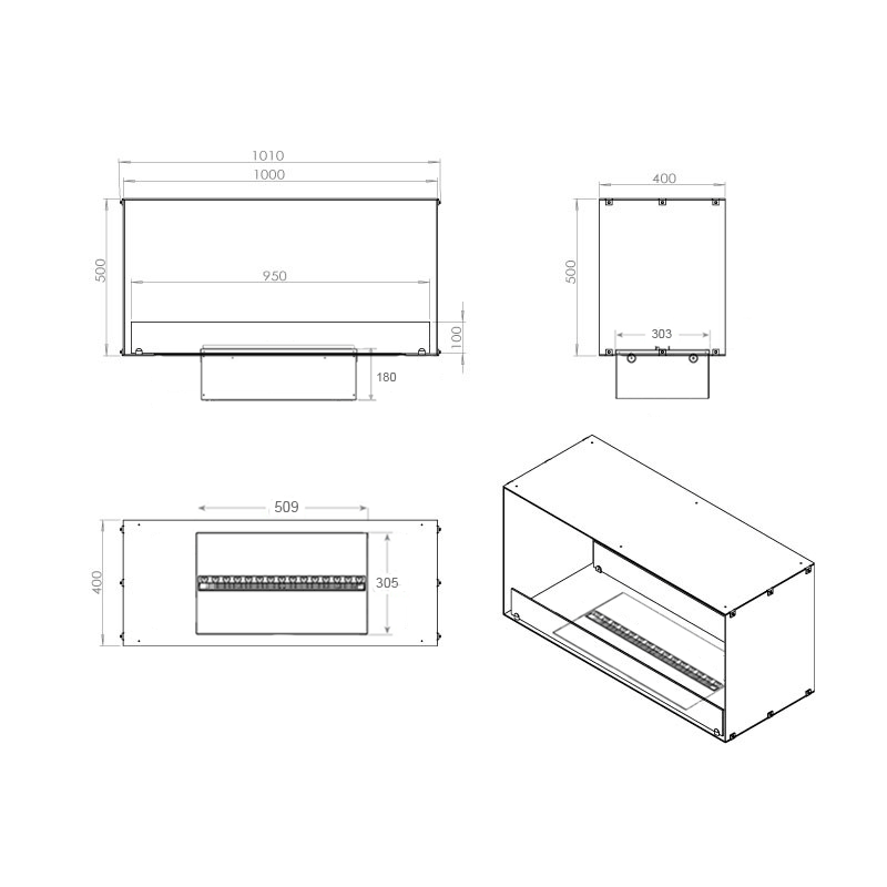 Foco Myst Two 1000 Fireplace Insert with Dimplex Cassette