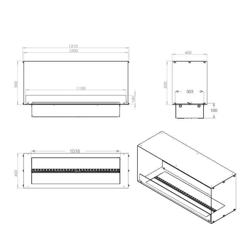 Foco Myst Two 1200 Fireplace Insert with Dimplex Cassette