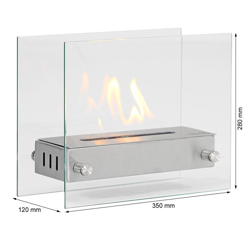 Kensington - Bio Fireplace - Steel and Glass