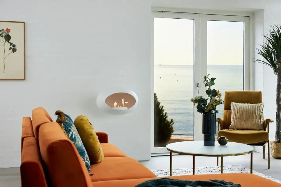 Le Feu Dome Wall Bio Ethanol Fireplace - White