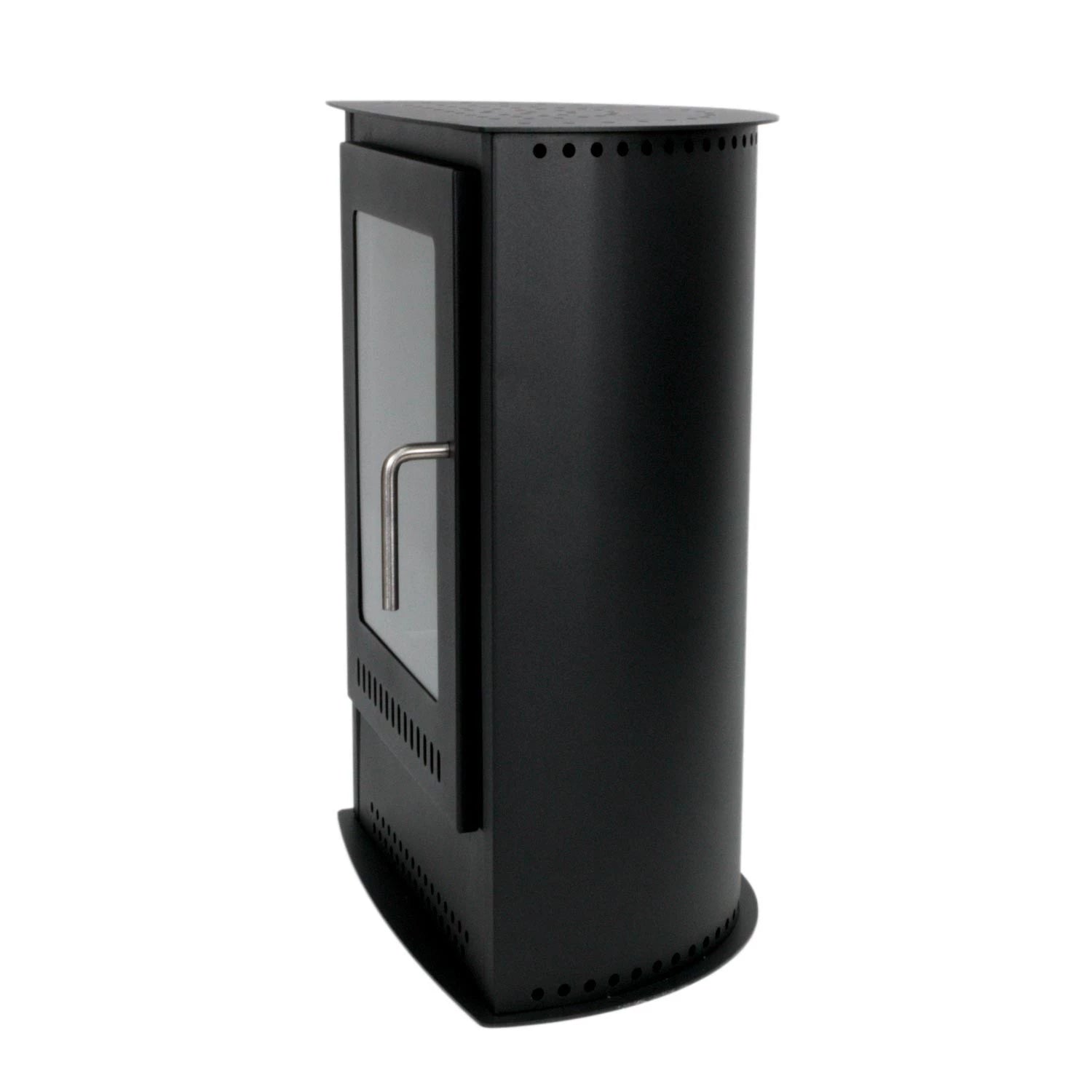 Carson - Small bioethanol stove fireplace, freestanding design, elegant black finish, easy setup without installation.
