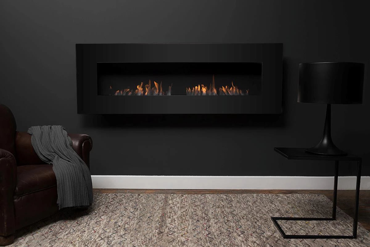 Icon Fires Nero 1450 Wall Fire - Black Bioethanol fireplaces