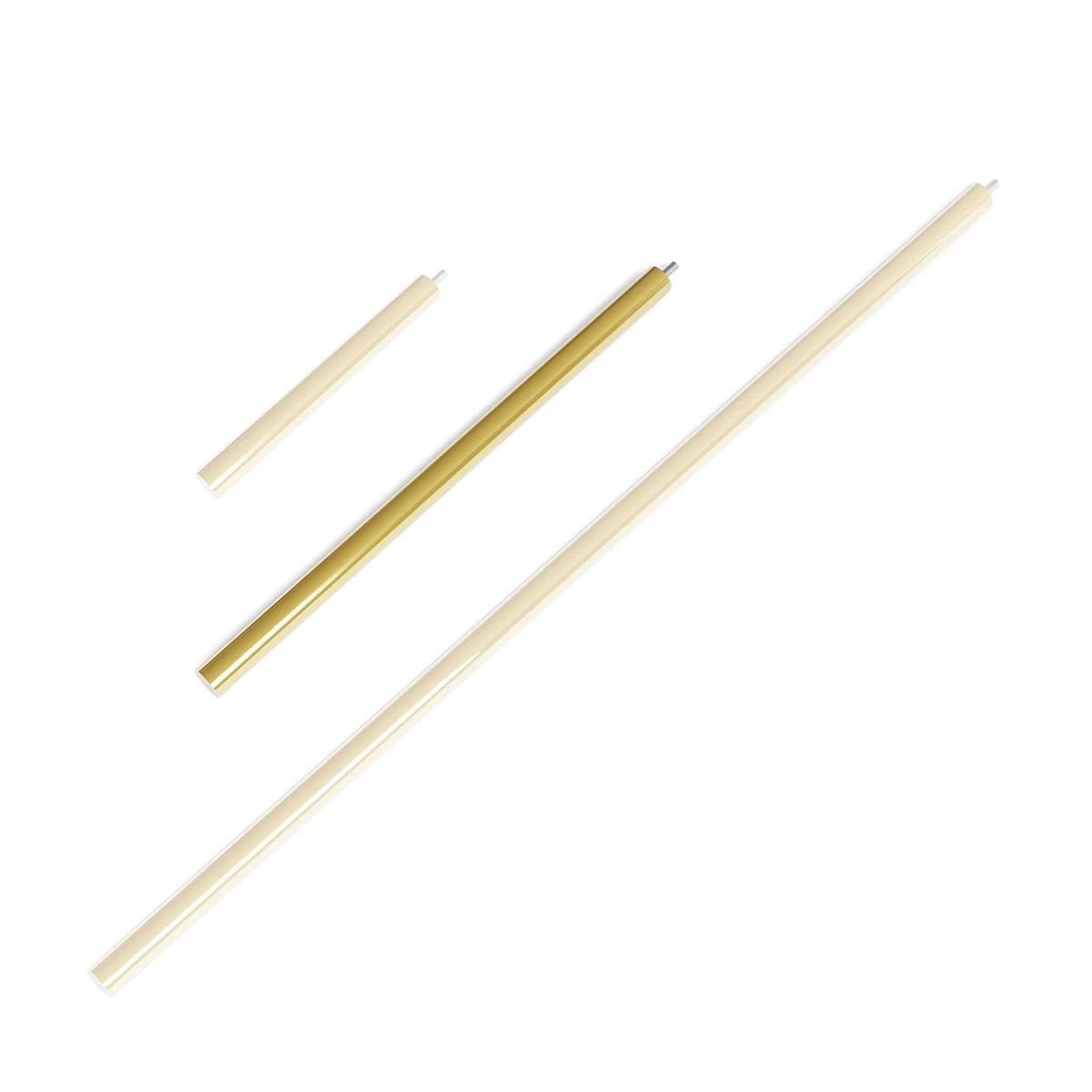 Cocoon Aeris 50 cm polished brass extension rod with two additional sizes in natural finish for versatile hanging solutions.
