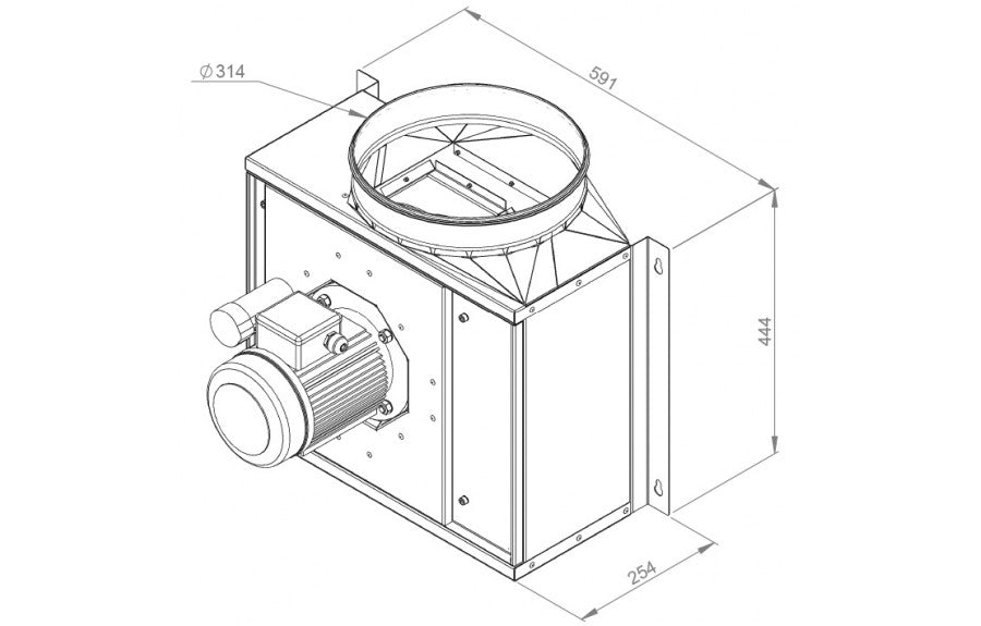 Acoustic Commercial Kitchen Fan MPX 280 E2
