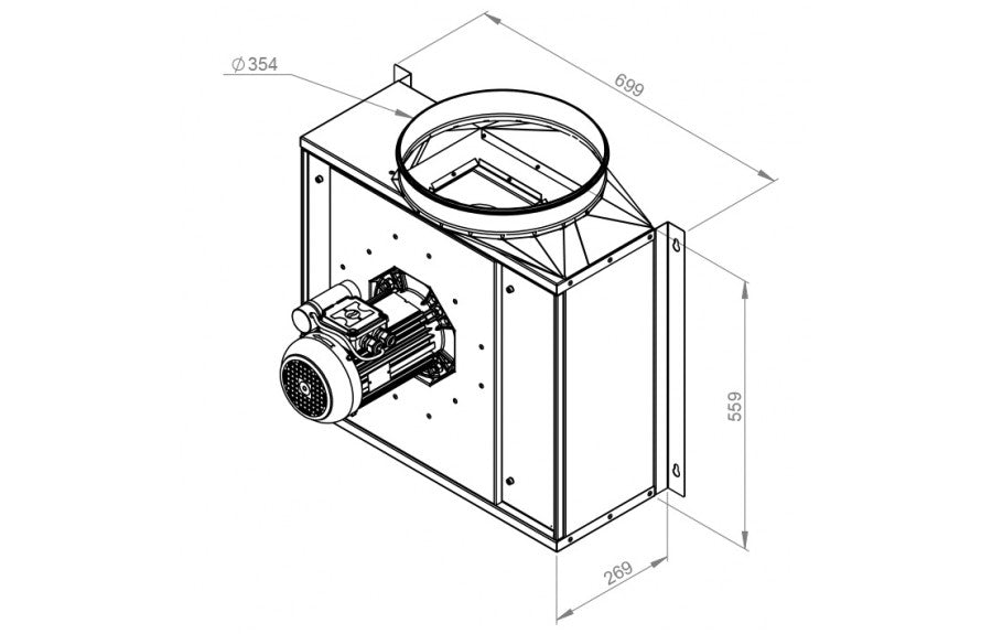 Acoustic Commercial Kitchen Fan MPX 315 E2 21