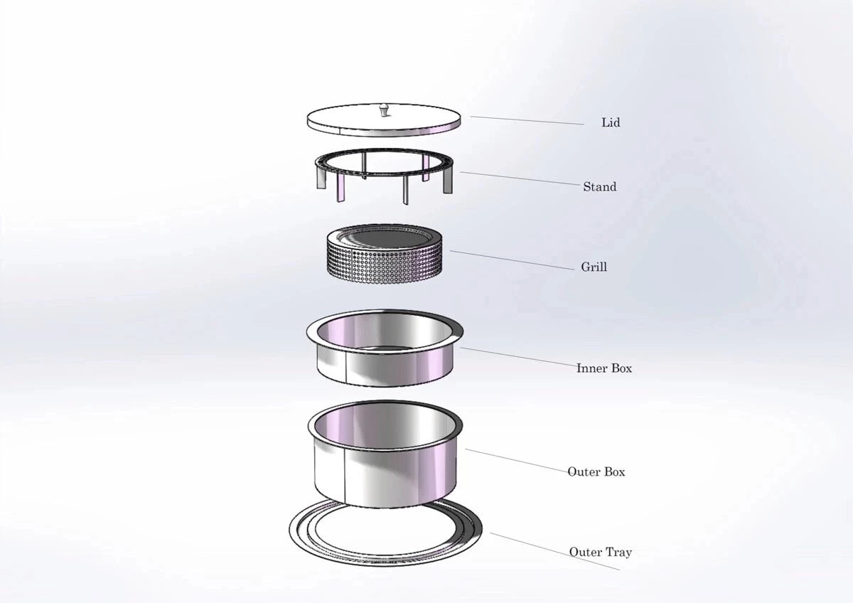 Outdoor Round Bioethanol Burner Insert - 5 Litres