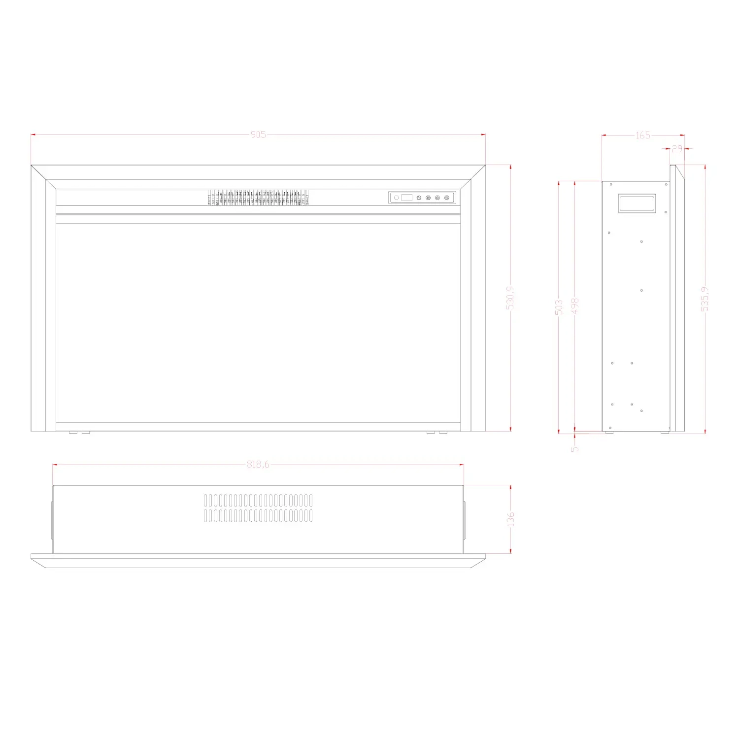 Pyrope 90 cm - Electric Fireplace Insert