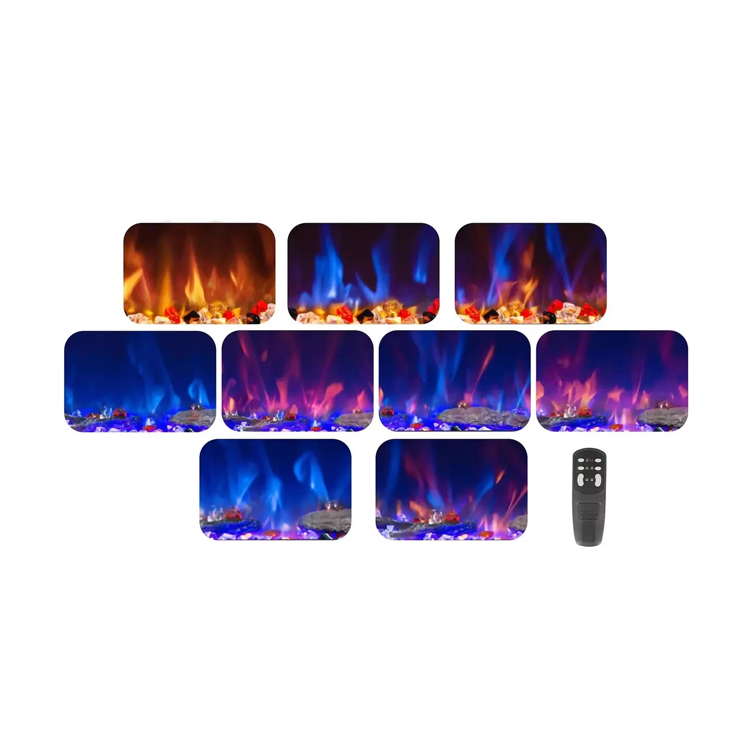 Azurite 127 cm - Wall-mounted Electric Fireplace