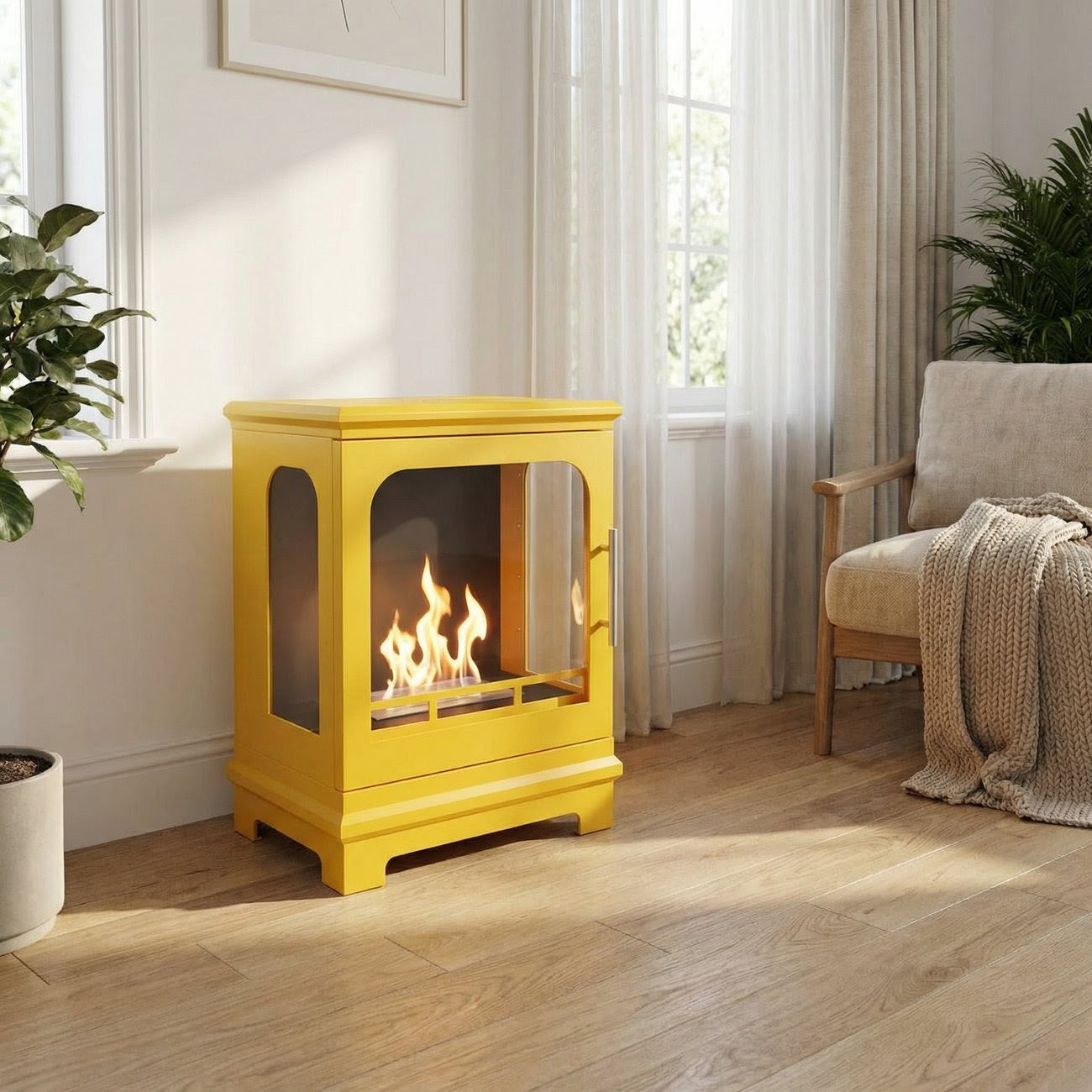 Honolulu – Yellow Freestanding Bioethanol Stove